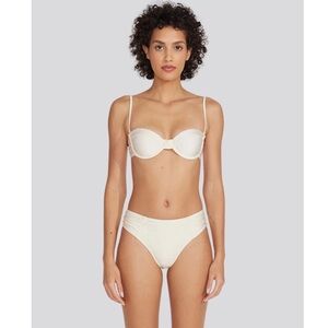 NWT Solid & Striped Cream Bikini Set